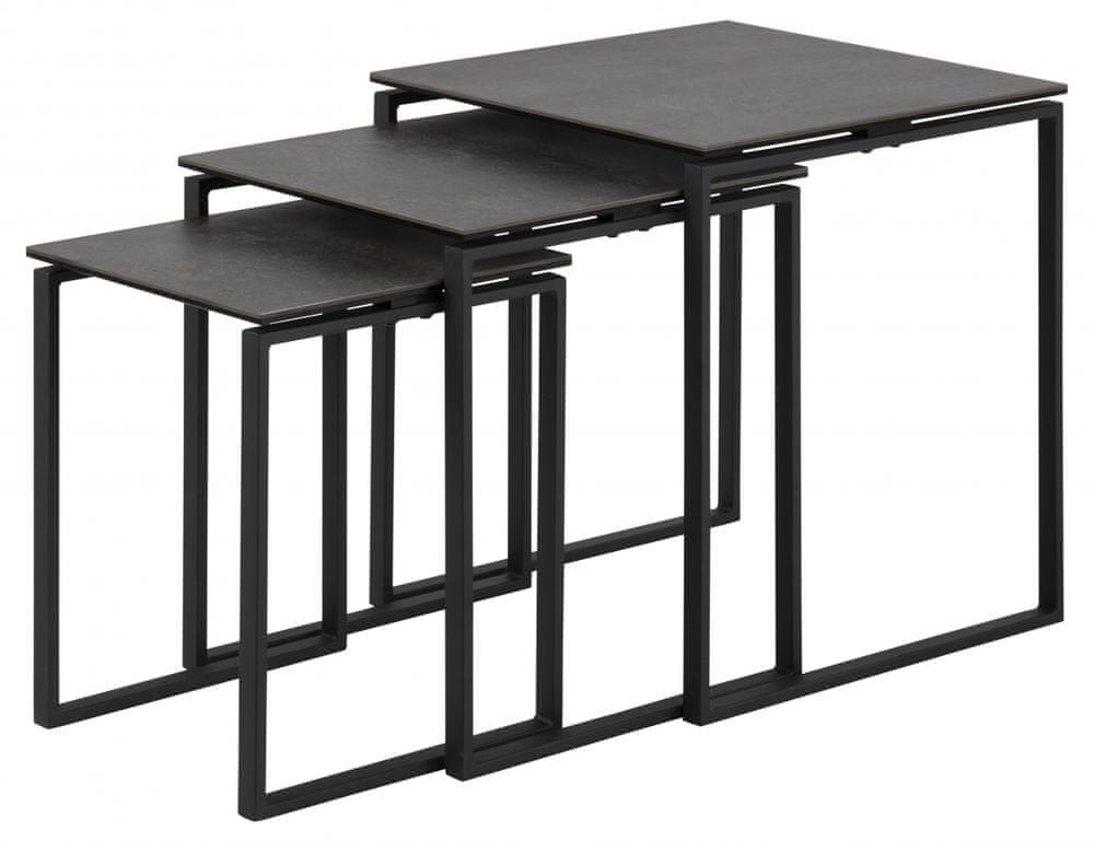 Design Scandinavia Konferenčný stolík Katrine (SADA 3ks), 55 cm, čierna